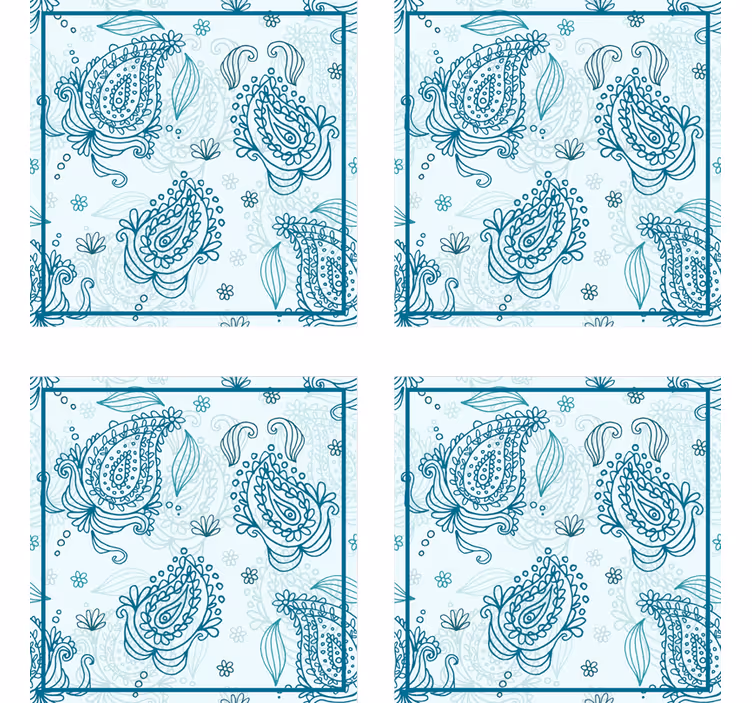 Blomster paisley drink coaster - TenStickers