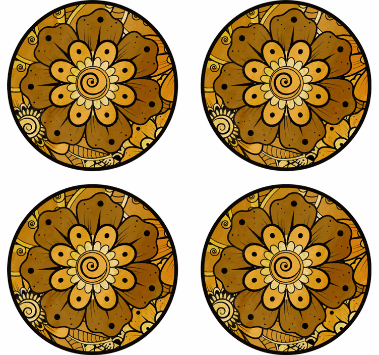 Coaster med indviklet blomstermønster - TenStickers