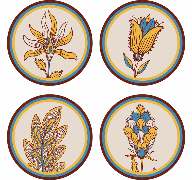 Coaster med blomstermotiv sæt - TenStickers