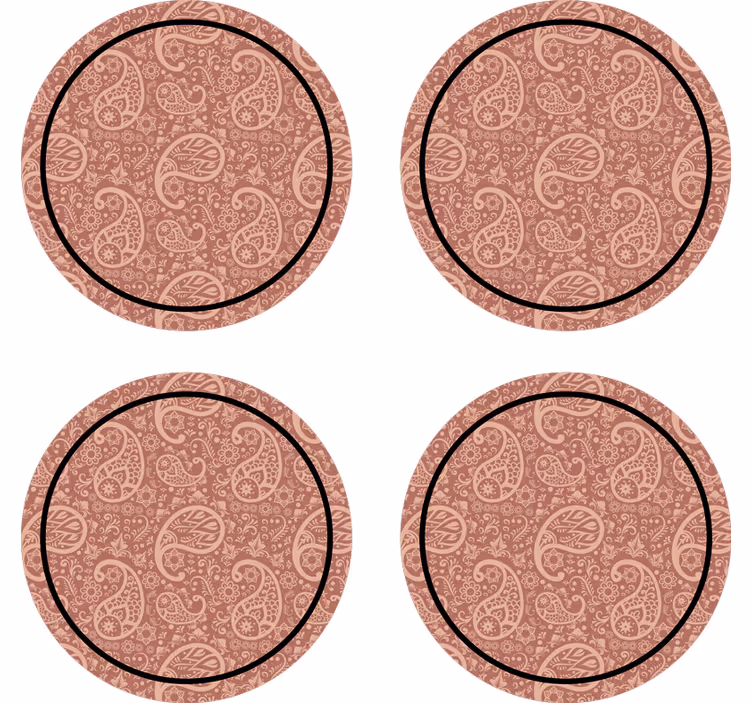 Paisley mønster drink coaster - TenStickers