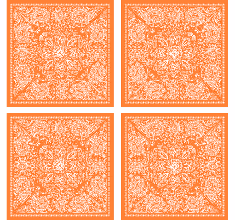 Paisley fliser design drink coaster - TenStickers