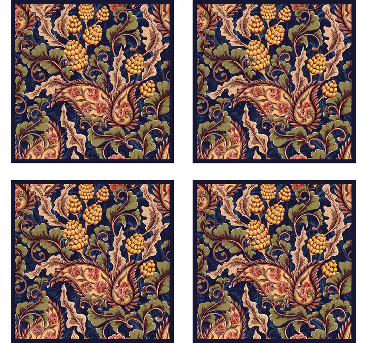 Coaster med sofistikeret botanisk motiv - TenStickers