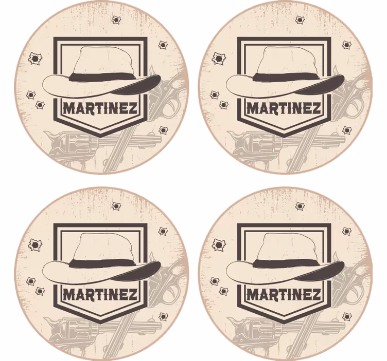 Skør coaster westernhat og pistoler - TenStickers