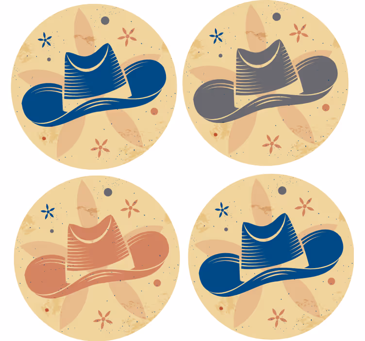 Skør coaster med stiliseret hatmotiv - TenStickers
