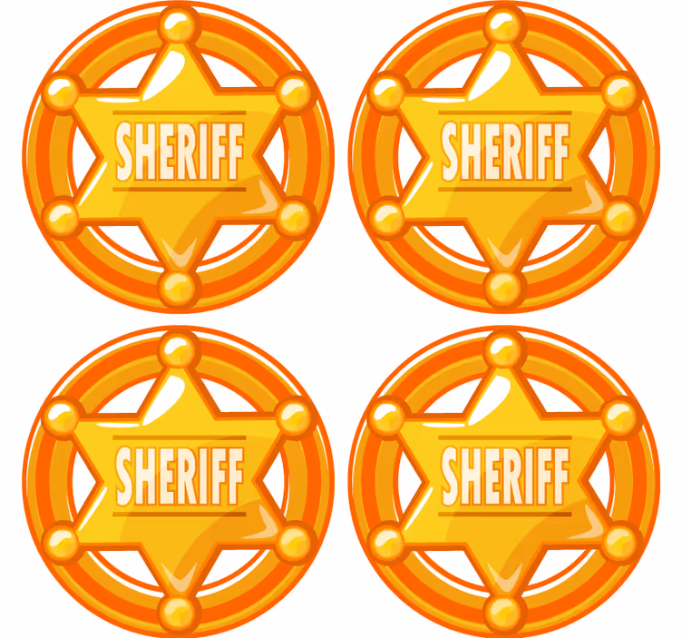 Skør coaster med sheriffstjerne motiv - TenStickers