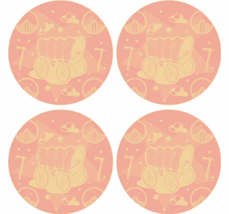Cowboy vogn drikke coaster - TenStickers