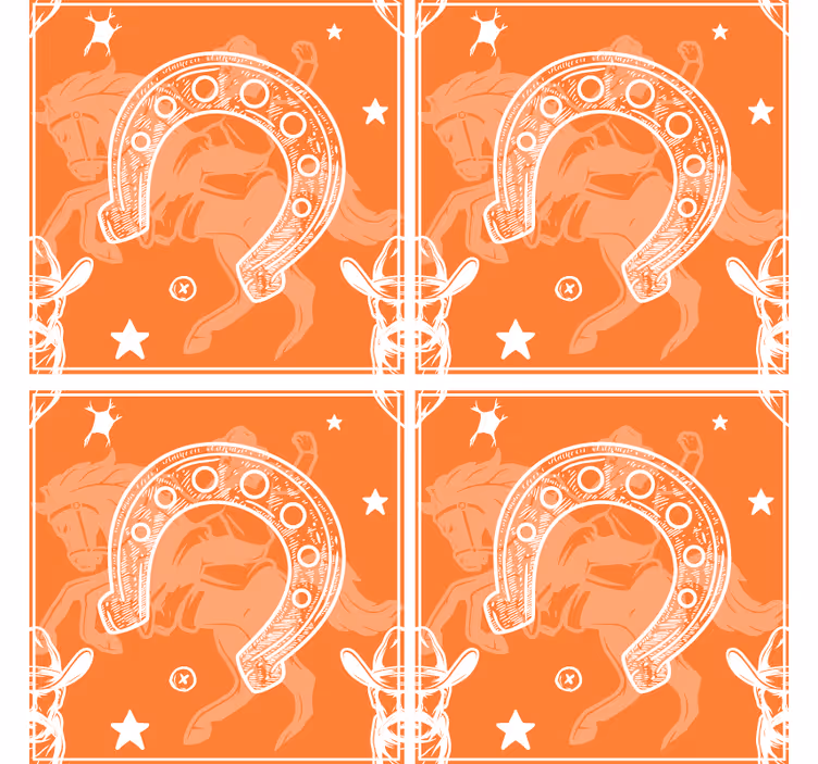 Skør coaster med rustikt hestesko motiv - TenStickers