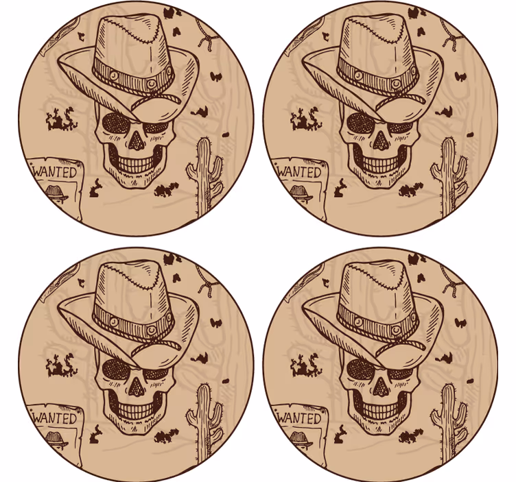 Vestlige ikoner drikke coaster - TenStickers