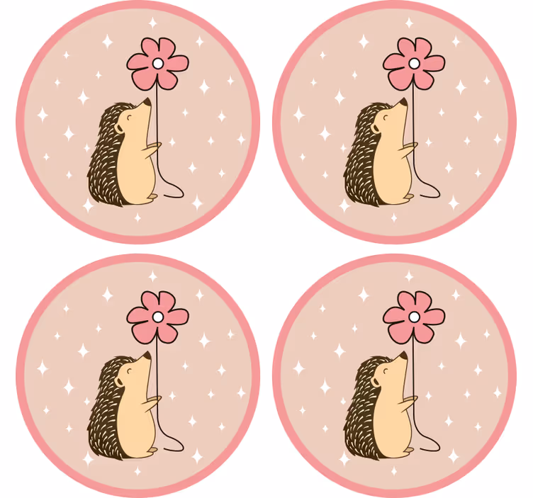 Skør coaster med pindsvineblomst ballon - TenStickers