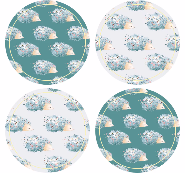 Porcupine kunst drink coaster - TenStickers