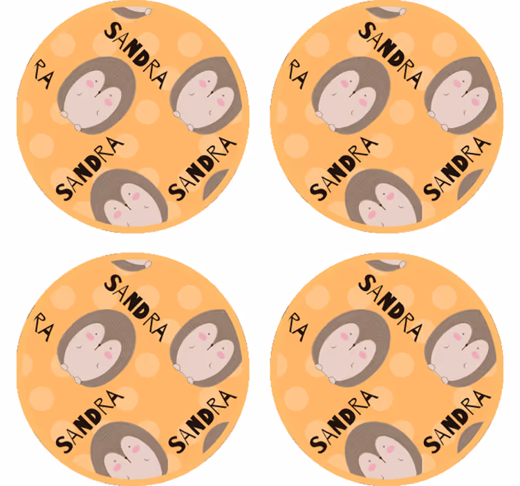 Personlig coaster med sødt pindsvin mønster - TenStickers