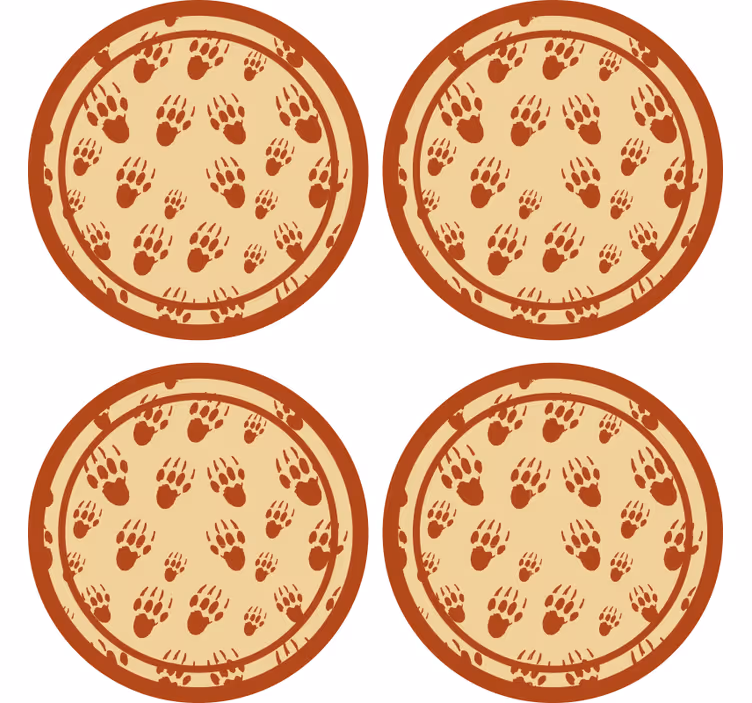 Vintage coaster med brun poteaftryk cirkel - TenStickers