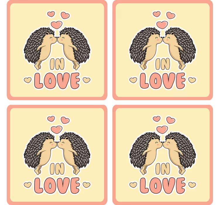 Moderne coaster med kysseende pindsvin - TenStickers