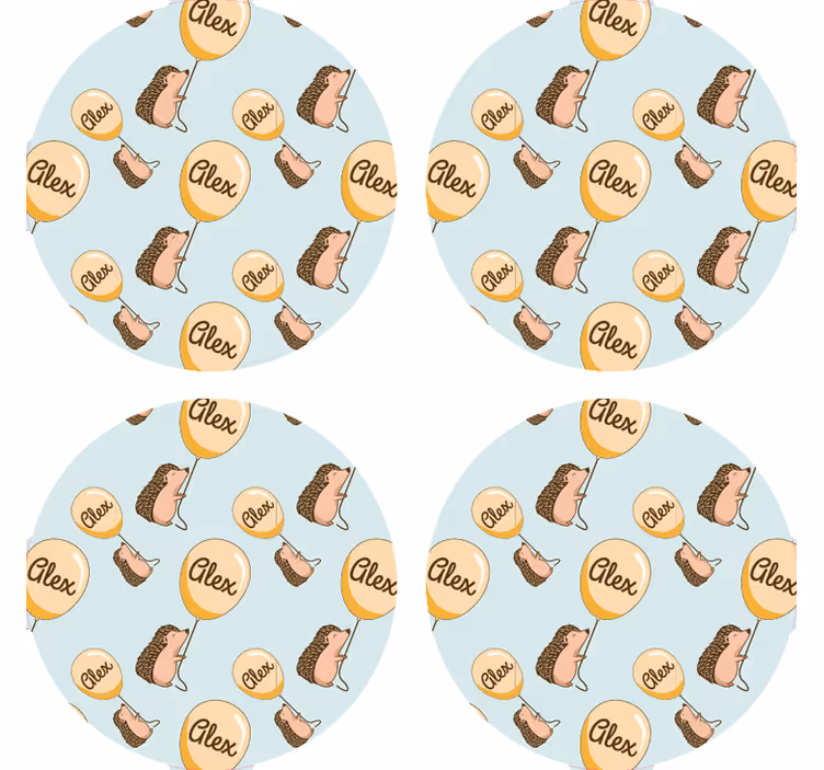Personlig coaster med legesyge pindsvin mønstre - TenStickers
