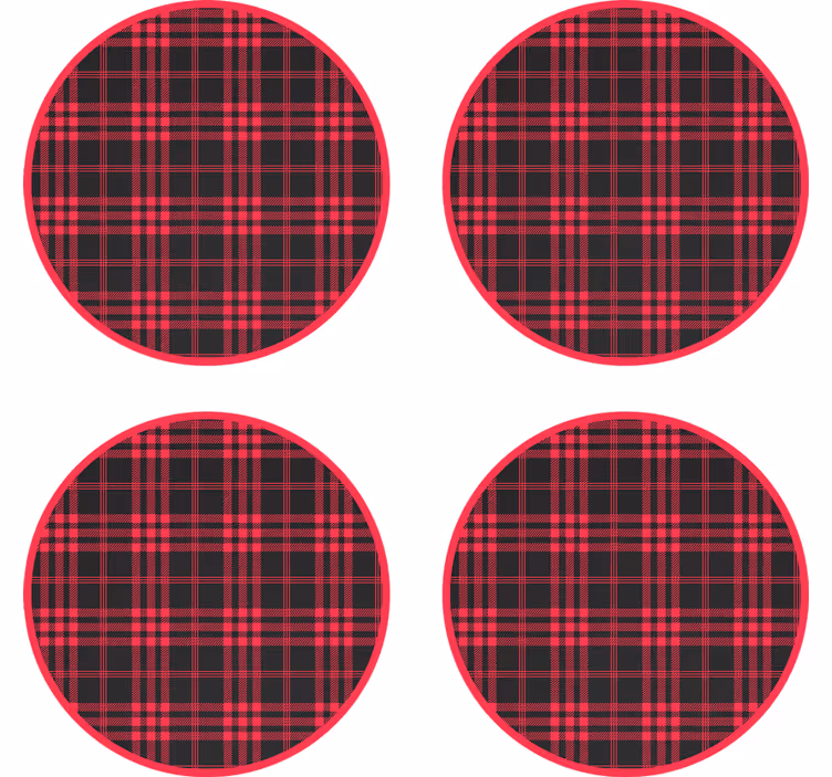 Jul tartan mønster drikke coaster - TenStickers