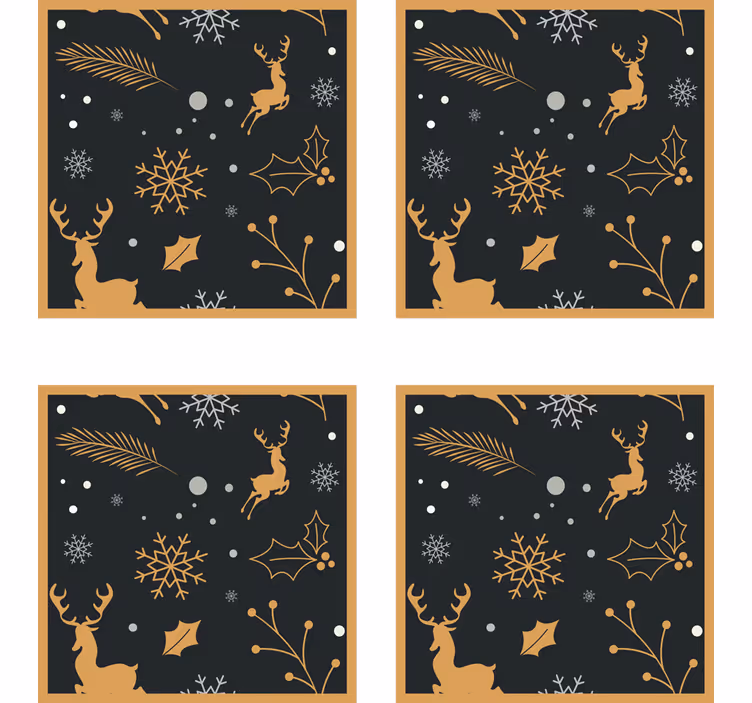 Glædelig jul sammensætning drikke coaster - TenStickers