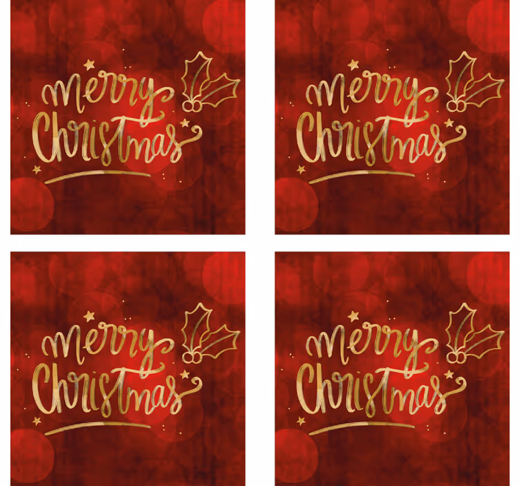 Glædelig jul i rød drink coaster - TenStickers
