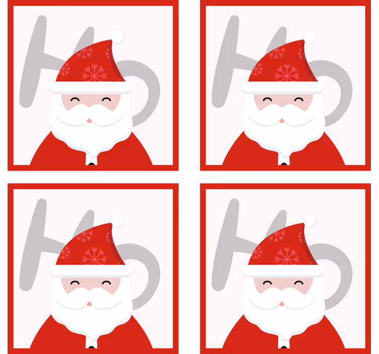 Santa claus og hohoho drikke coaster - TenStickers