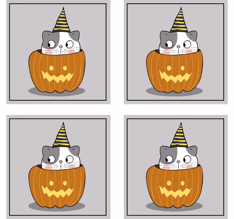 Halloween coaster kat i græskarhat - TenStickers