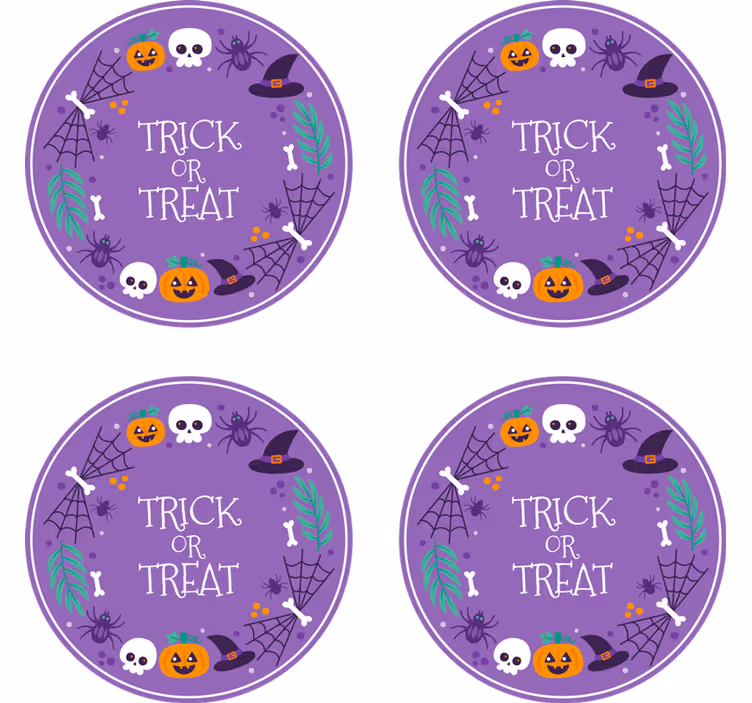 Halloween farverige halloween drikke coaster - TenStickers