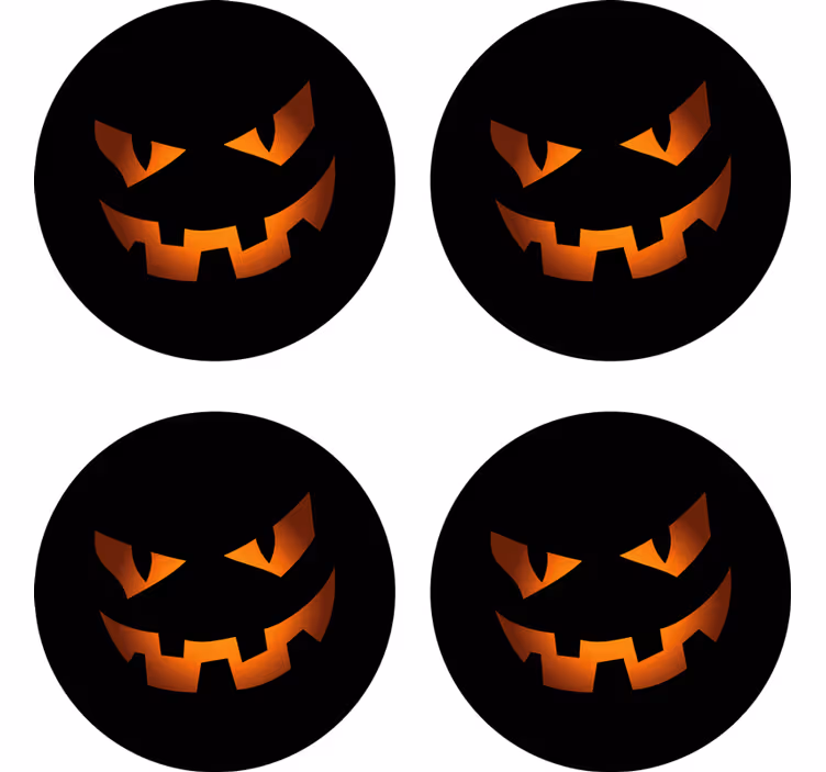 Halloween coaster græskarmotiv sæt - TenStickers