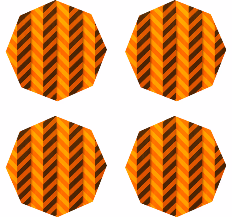 Halloween coaster med chevronmønster i orange - TenStickers