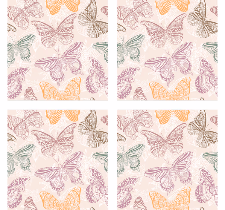 Farvede dekorative sommerfugle coaster - TenStickers