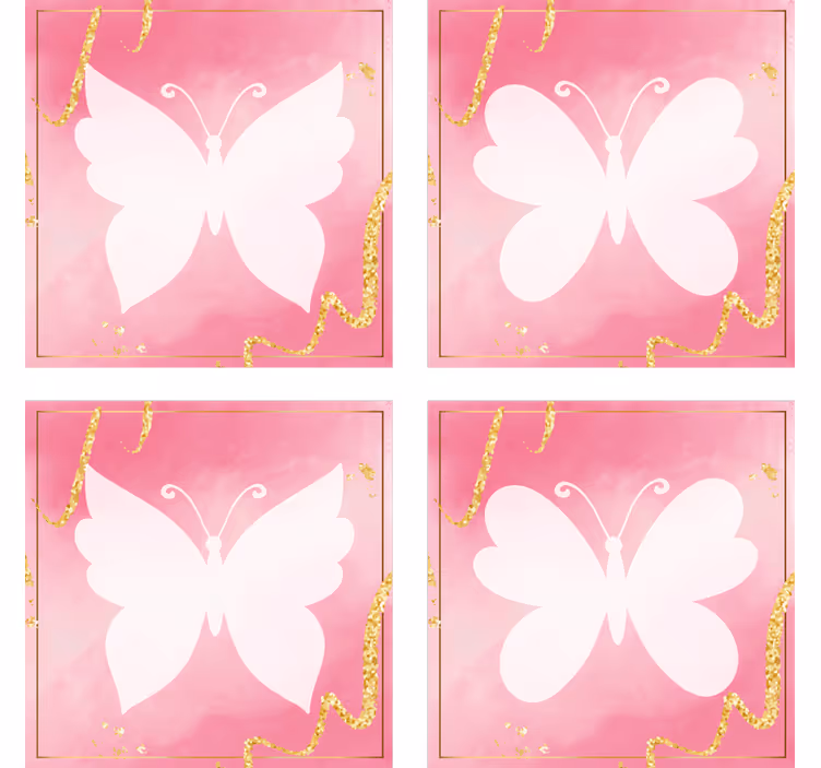 Moderne coaster med yndefuldt sommerfuglemotiv - TenStickers