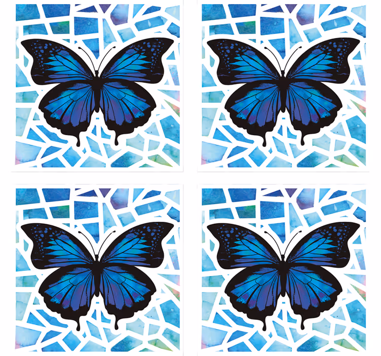 Trendy mønster mosaik sommerfugl coaster - TenStickers