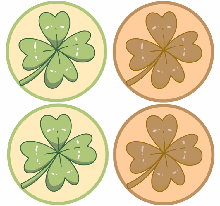 Skør coaster med firkløverdesign - TenStickers