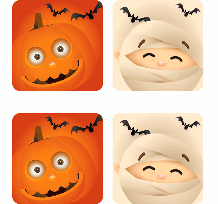 Søde børn halloween-coaster - TenStickers