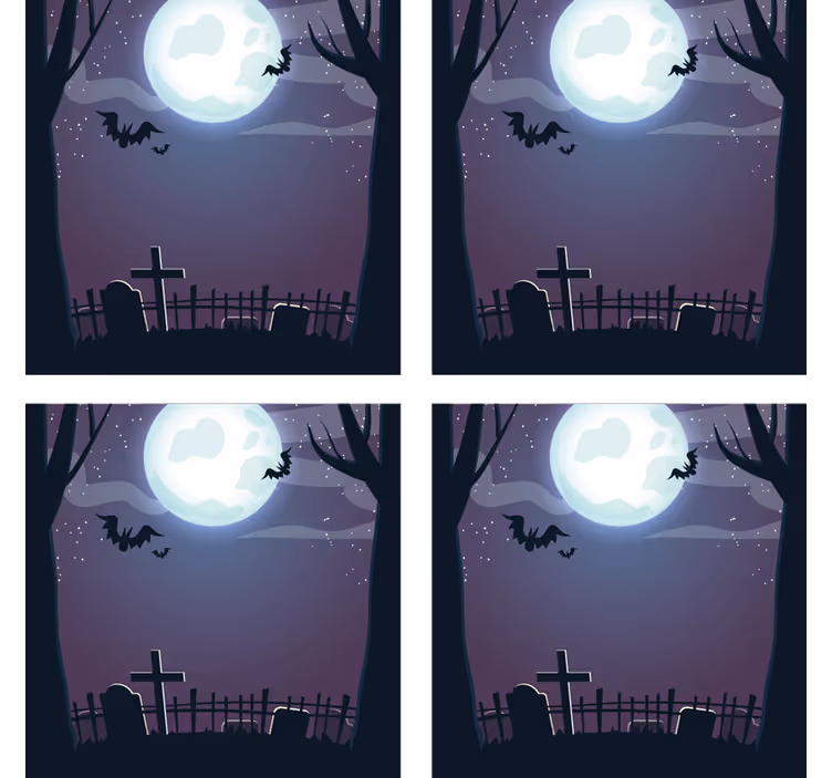 Halloween coaster uhyggelig natte-scene - TenStickers