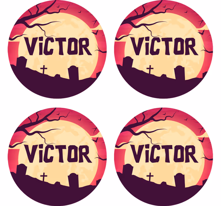 Halloween coaster uhyggelig måneskinscene - TenStickers