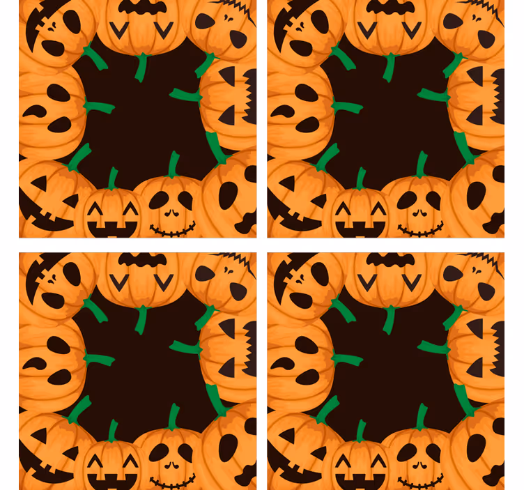 Halloween coaster med smilende græskarmasker - TenStickers