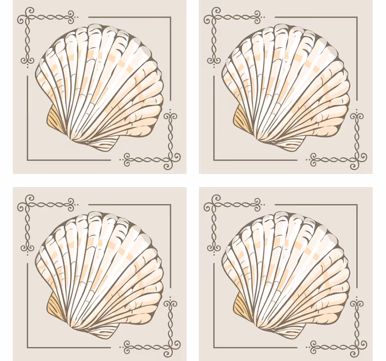 Vintage coaster med elegant skaldetalje - TenStickers