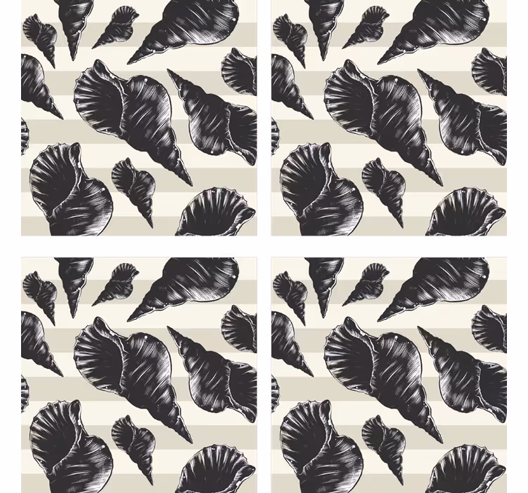 Coaster med elegante skaldmønstre - TenStickers