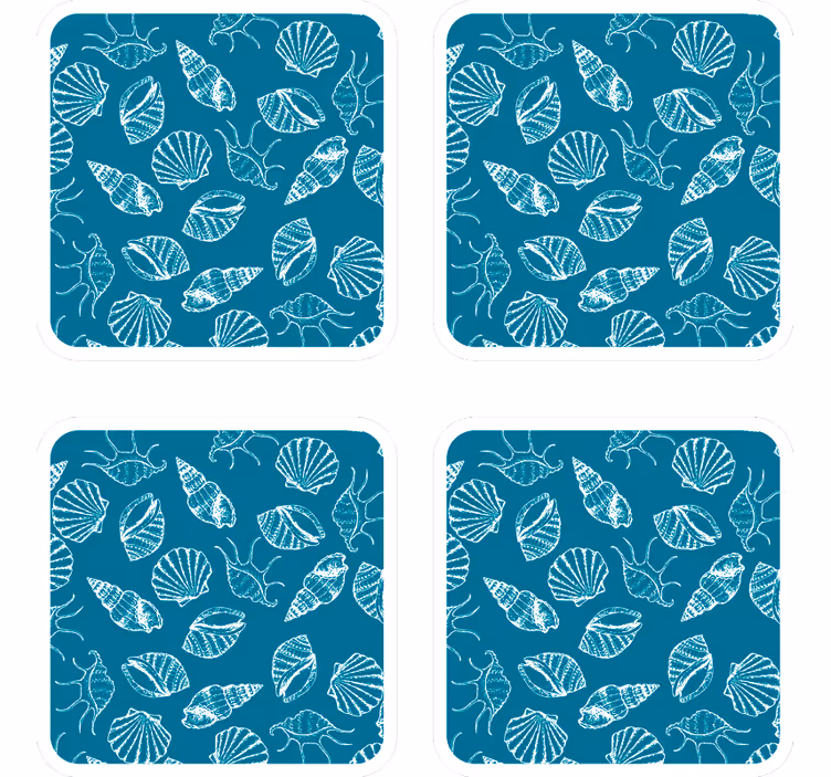 Coaster med skaldyrsmønster baggrund - TenStickers