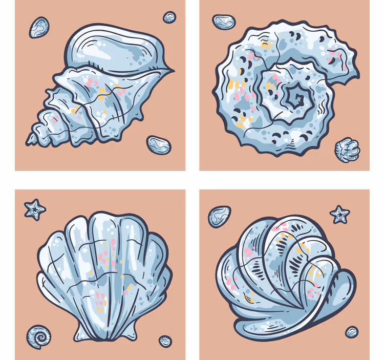 Moderne coaster med muslingemotiver - TenStickers