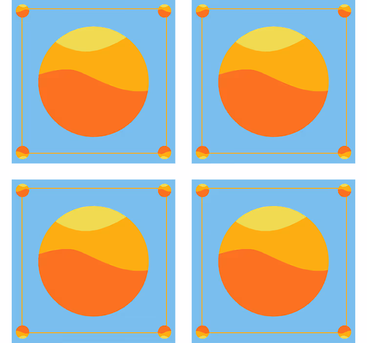 Coaster med levende cirkulære farvefelter - TenStickers