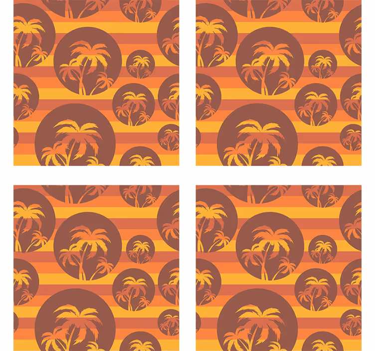 Skør coaster med retro palme motiv - TenStickers