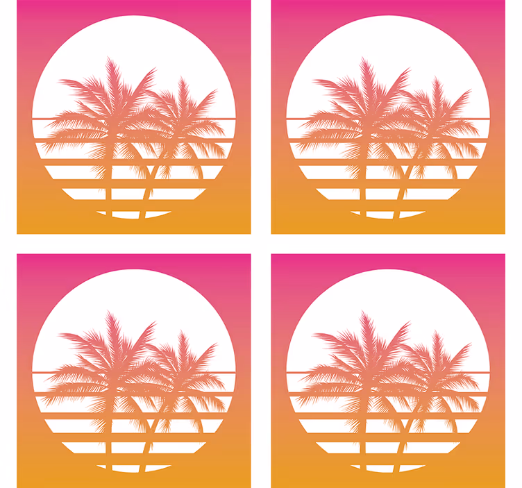 Palmer på solen 70'erne coasters - TenStickers
