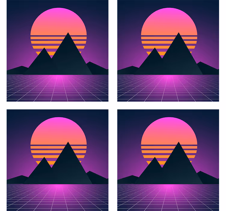 Moderne coaster geometrisk bjergsolnedgang - TenStickers