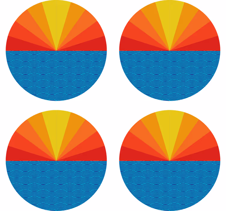 Skør coaster med livligt geometrisk cirkelmønster - TenStickers