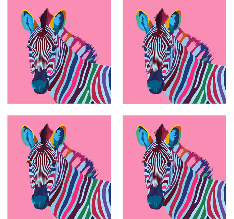Zebra pop art zebra coaster - TenStickers