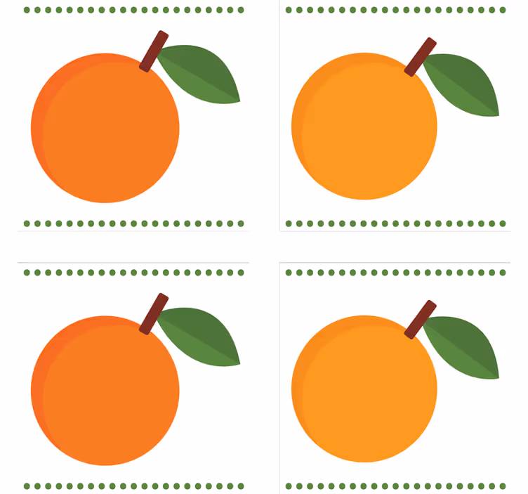 Moderne coaster orange med blad - TenStickers