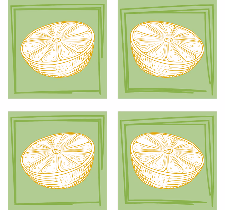 Personlig coaster med lime skive illustration - TenStickers