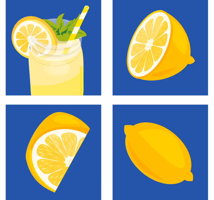 Flise coaster for forfriskende citrondrik - TenStickers