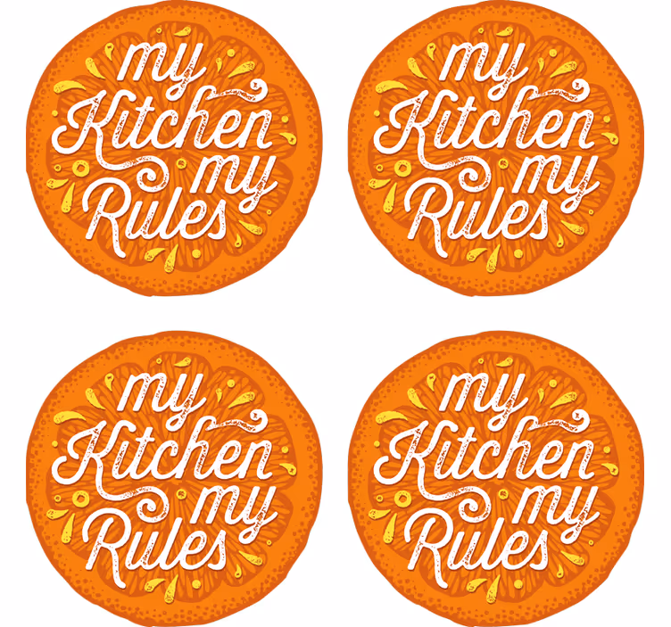 Køkkenregler tekst øl coaster - TenStickers