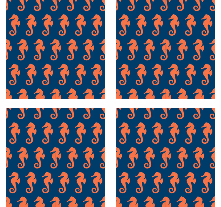 Skør coaster med søheste mønster - TenStickers