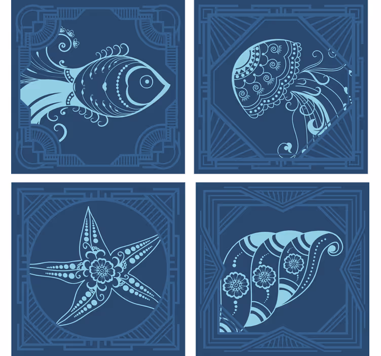 Skør coaster med skøre havdyr - TenStickers